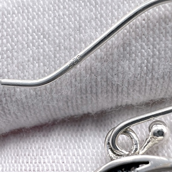 Genuine Blue Topaz .925 Sterling Silver Moon and Sun Earrings - Picture 12 of 14